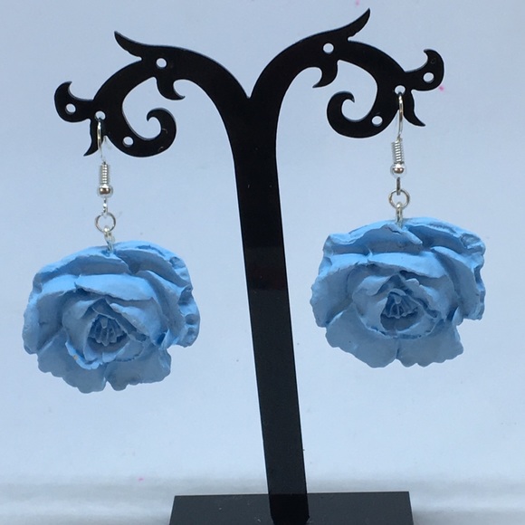 Handmade by Kool Kla Jewelry - Handmade Polymer Clay Earrings, Handmade Clay Rose Earrings, Clay earrings